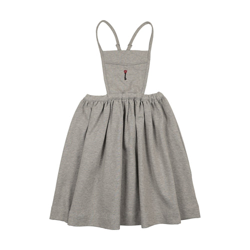 Lil Legs Limited Capsule Bib Jumper - Light Grey Heather