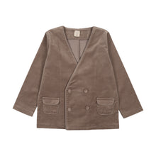 Load image into Gallery viewer, Lil Legs Trim Velvet Blazer - Misty Oat