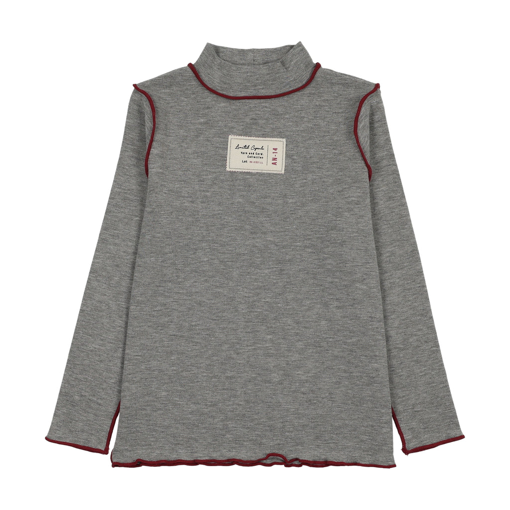 Lil Legs Limited Capsule Mockneck Top - Light Grey Heather