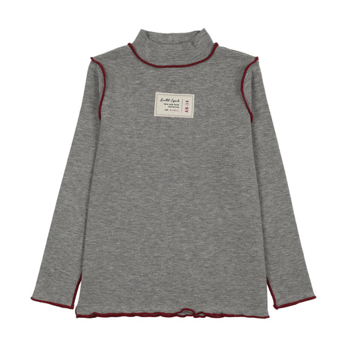 Lil Legs Limited Capsule Mockneck Top - Light Grey Heather