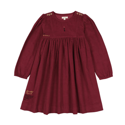 Lil Legs Limited Capsule Embroidered Dress - Deep Red