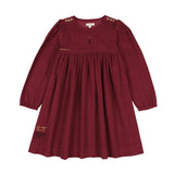 Lil Legs Limited Capsule Embroidered Dress - Deep Red