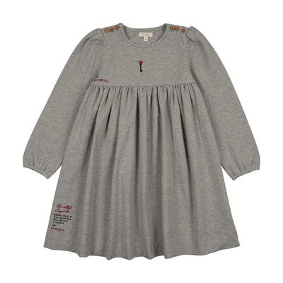 Lil Legs Limited Capsule Embroidered Dress - Lt Grey Heather