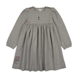 Lil Legs Limited Capsule Embroidered Dress - Lt Grey Heather