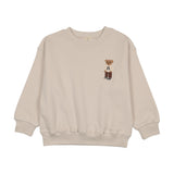 Lil Legs Boys Embroidered Bear Sweatshirt - Ivory