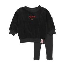 Load image into Gallery viewer, Lil Legs Velour Girls Sweatshirt Set - Black