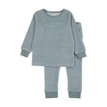 Load image into Gallery viewer, Lil Legs Velour Lounge Set - Blue Stripe