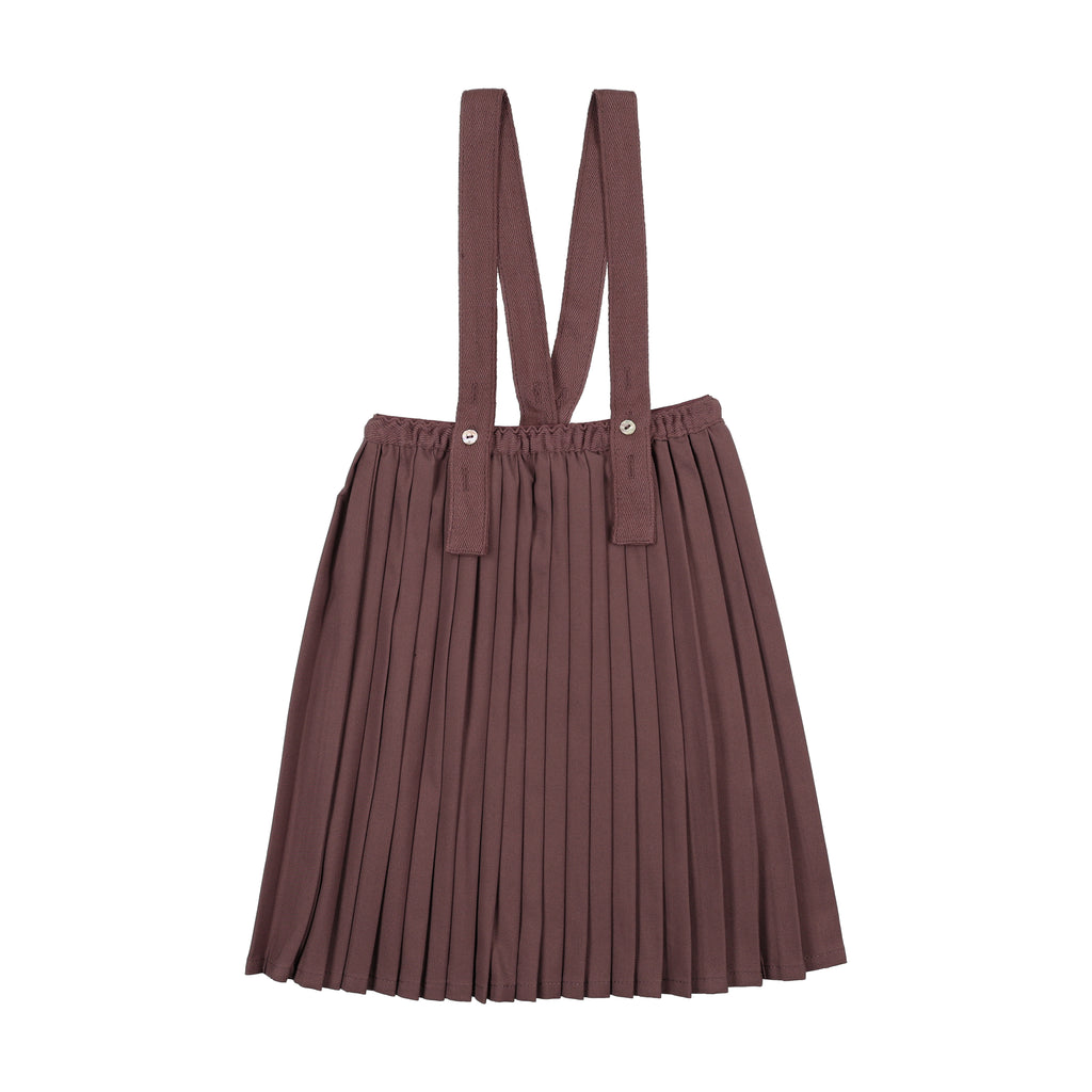 Lil Legs Knife Pleated Suspender Skirt - Vintage Purple