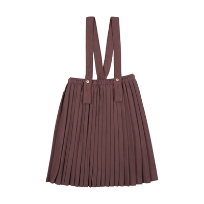 Lil Legs Knife Pleated Suspender Skirt - Vintage Purple