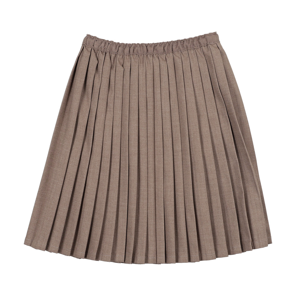 Lil Legs Knife Pleated Skirt - Misty Oat Heather