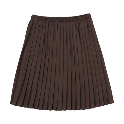 Lil Legs Knife Pleated Skirt - Chocolate Brown