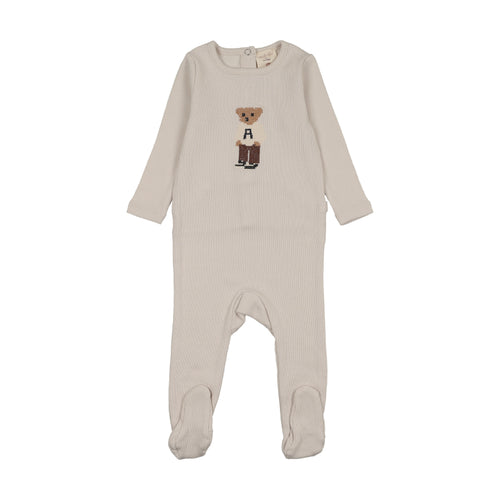 Lil Legs Bear Footie - Ivory