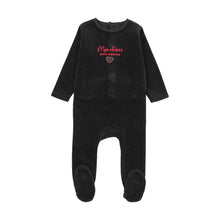 Load image into Gallery viewer, Lil Legs Velour Baby Footie - Black