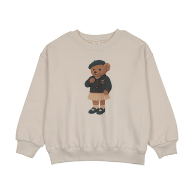 Lil Legs Girls Bear Sweatshirt - Ivory
