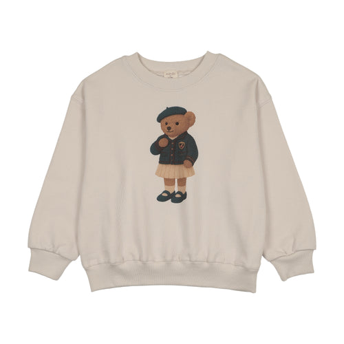 Lil Legs Girls Bear Sweatshirt - Ivory