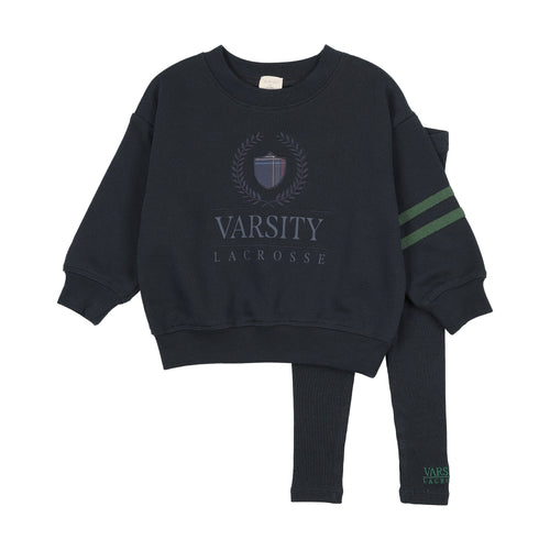 Lil Legs Boys Fan Club Sweatshirt Set - Navy