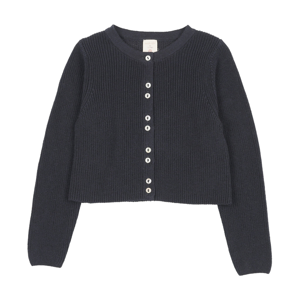Lil Legs Fine Knit Cardigan - Navy