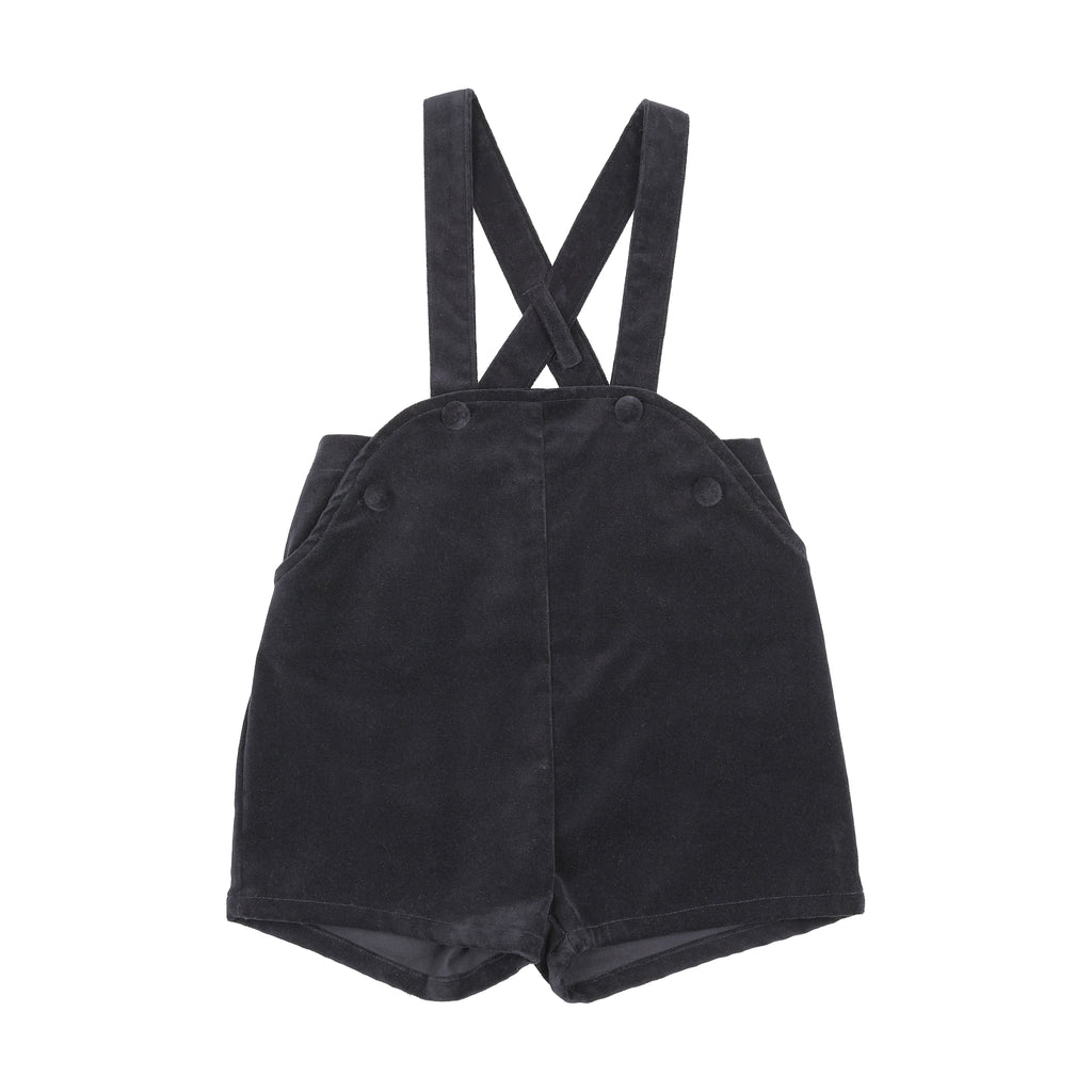 Lil Legs Velvet Overalls - Black