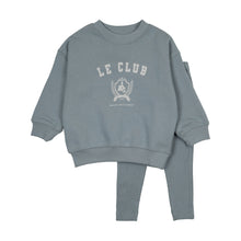 Load image into Gallery viewer, Lil Legs Varsity Crest Boys Sweatshirt Set - Misty Blue
