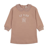 Lil Legs Varsity Crest Sweatshirt Dress - Bud Pink