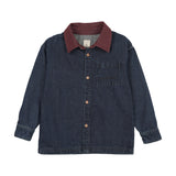 Lil Legs Denim Day Boys Shirt - Denim/Burgundy