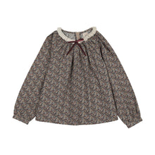 Load image into Gallery viewer, Lil Legs Home Garden Lace Trim Collared Blouse - Oxford Tan Print