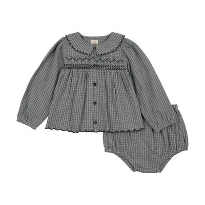 Lil Legs Plaid Edition Girls Toddler Set - Dried Blue Plaid