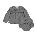 Lil Legs Plaid Edition Girls Toddler Set - Dried Blue Plaid