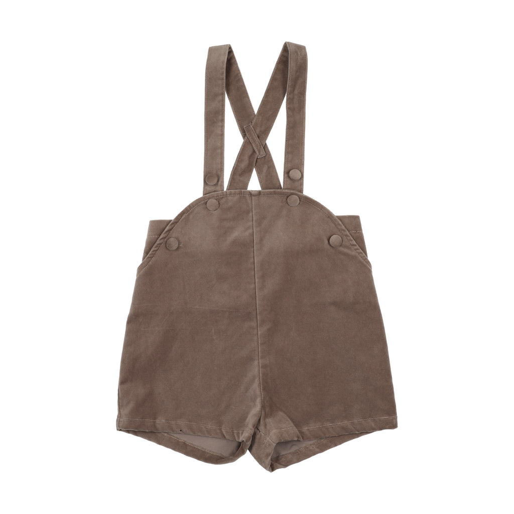 Lil Legs Velvet Overalls - Misty Oat