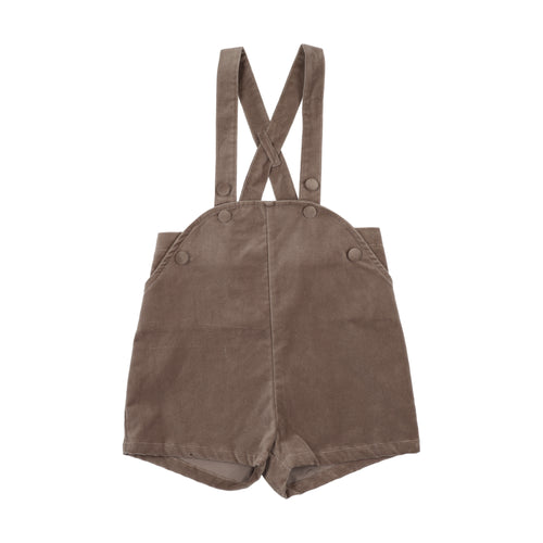 Lil Legs Velvet Overalls - Misty Oat