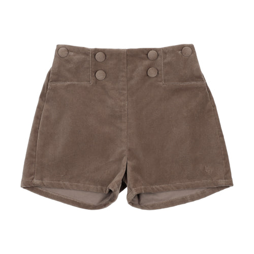 Lil Legs Velvet Shorts - Misty Oat