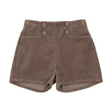 Lil Legs Velvet Shorts - Misty Oat