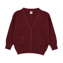 Load image into Gallery viewer, Lil Legs Grandpa Cardigan - Deep Red