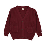 Lil Legs Grandpa Cardigan - Deep Red