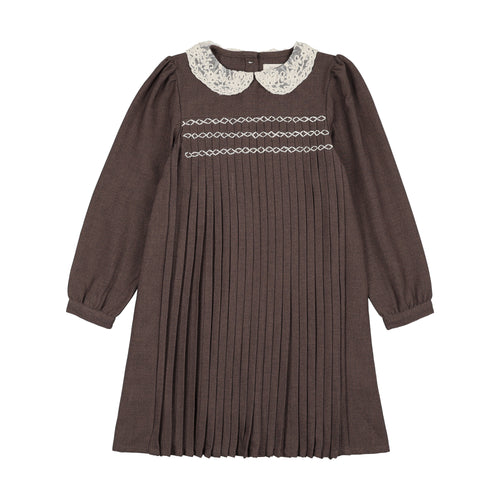 Lil Legs Pleated Dress - Misty Oat Heather