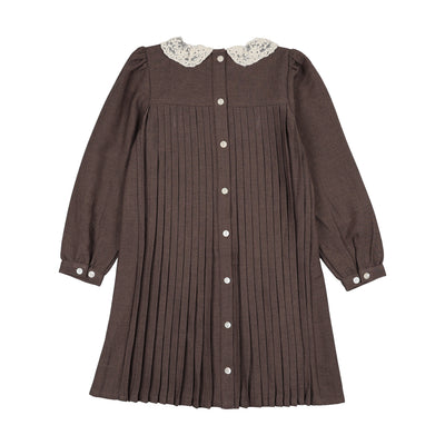 Lil Legs Pleated Dress - Misty Oat Heather