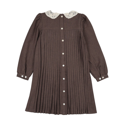 Lil Legs Pleated Dress - Misty Oat Heather