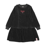 Lil Legs Velour Dress - Black
