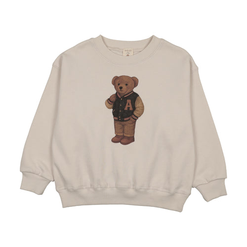 Lil Legs Boys Varsity Print Bear Sweatshirt - Ivory