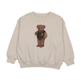 Lil Legs Boys Varsity Print Bear Sweatshirt - Ivory