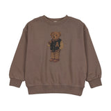 Lil Legs Boys Varsity Print Bear Sweatshirt - Washed Brown