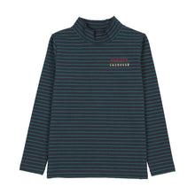 Load image into Gallery viewer, Lil Legs Fan Club Mockneck - Navy/Green Stripe