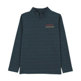 Lil Legs Fan Club Mockneck - Navy/Green Stripe