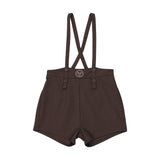 Lil Legs Plaid Edition Boys Overall Shorts - Chocolate Brown