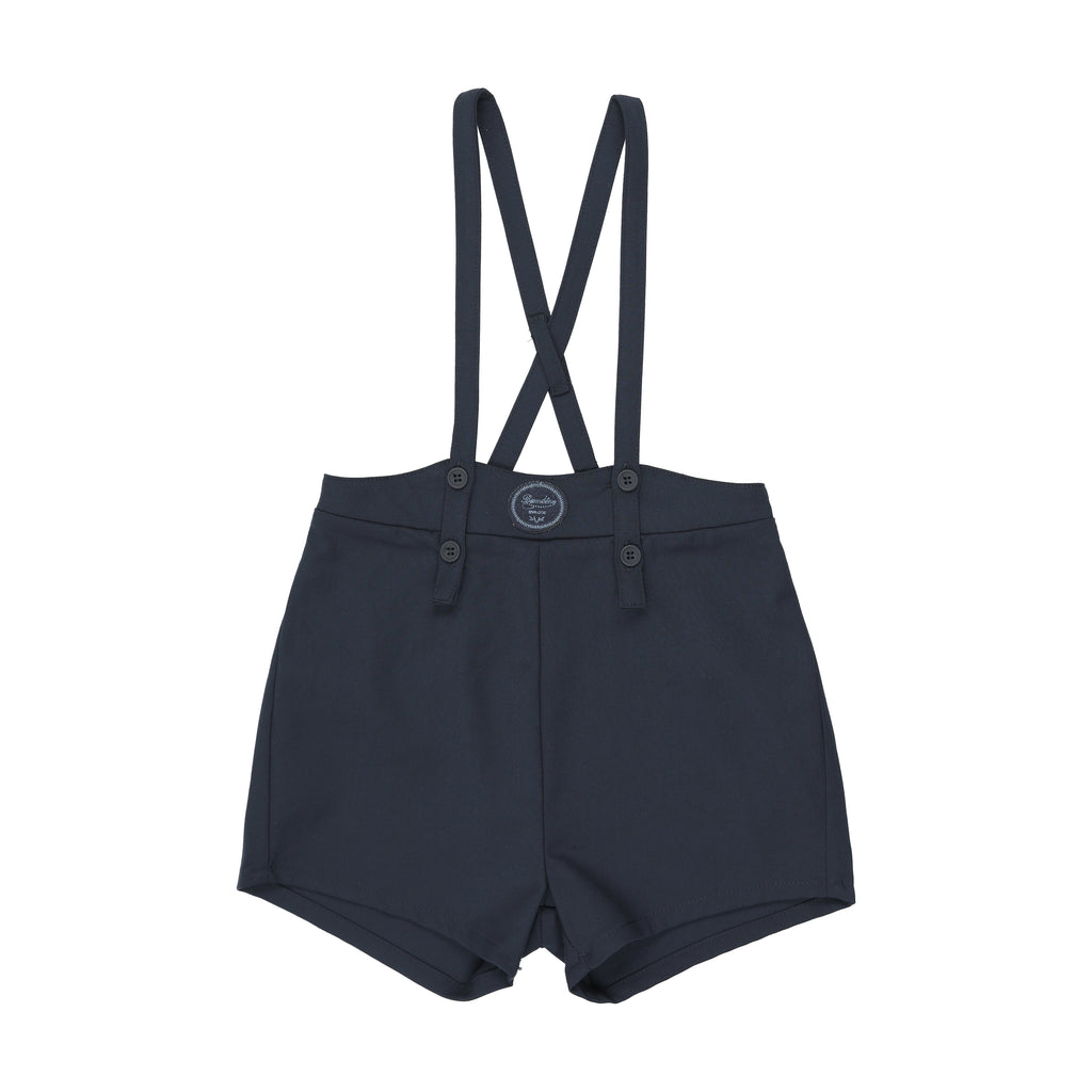 Lil Legs Plaid Edition Boys Overall Shorts - Navy