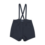 Lil Legs Plaid Edition Boys Overall Shorts - Navy