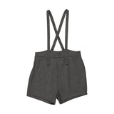 Lil Legs Plaid Edition Boys Overall Shorts - Mid Grey