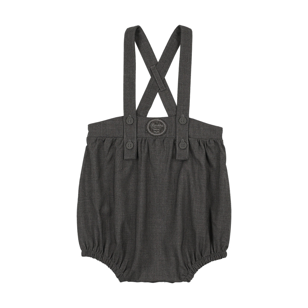 Lil Legs Plaid Edition Boys Romper - Mid Grey