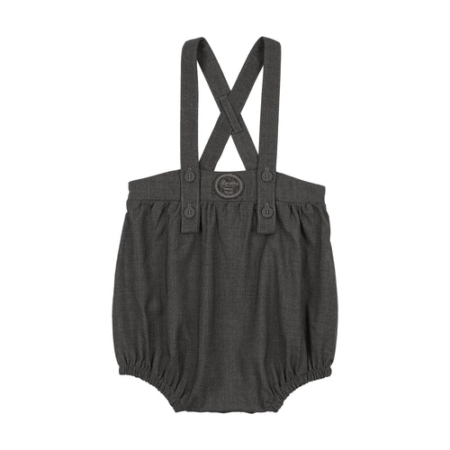 Lil Legs Plaid Edition Boys Romper - Mid Grey
