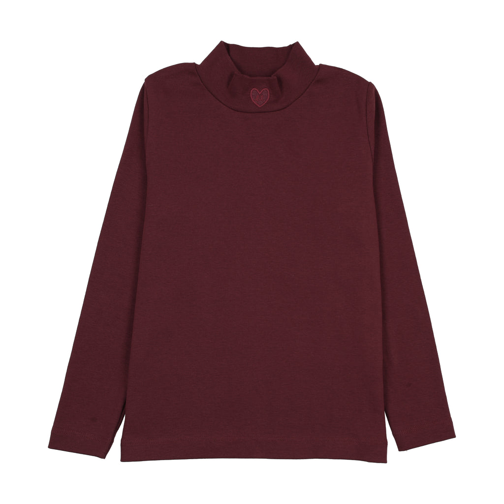 Lil Legs Rugged Threads Mockneck - Burgundy Denim